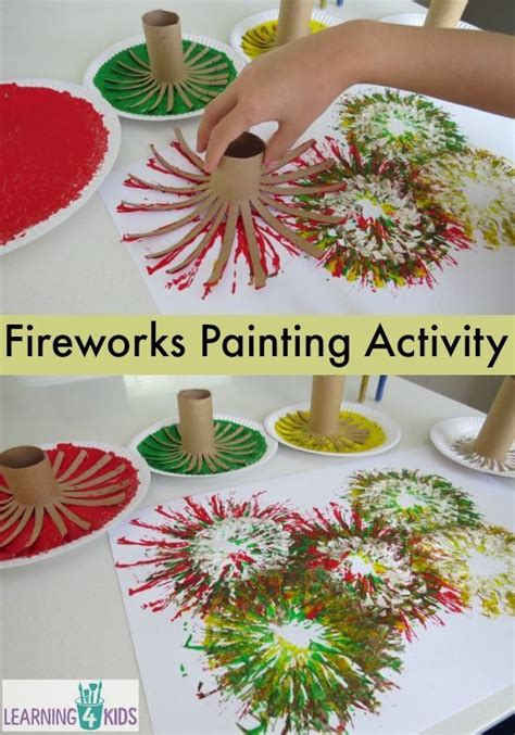 Painting Fireworks | Toddler crafts, Painting activities, Crafts