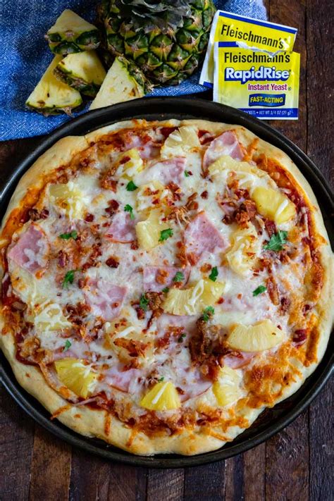 Homemade Pizza (Hawaiian Pizza Recipe) - Crazy for Crust