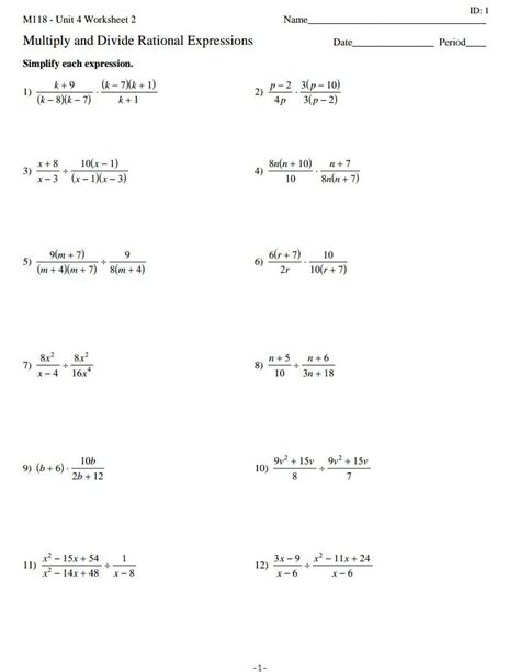 Dividing Rational Numbers Worksheets