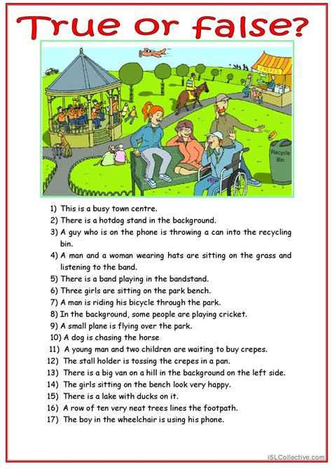 True or false? picture description: English ESL worksheets pdf & doc