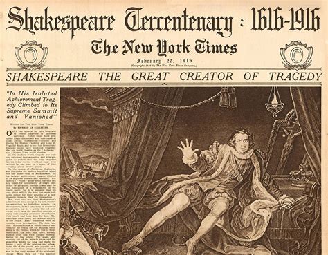 William Shakespeare died on this day 400 years ago. In 1919, NYT ...