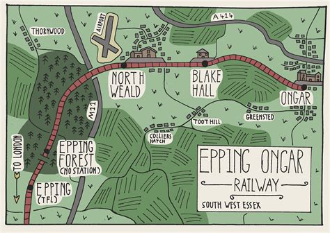 Epping Ongar Railway- Heritage Railway map : cartography