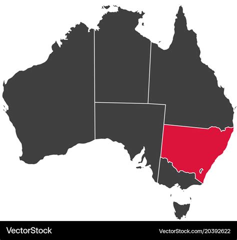 Map of australia - new south wales Royalty Free Vector Image