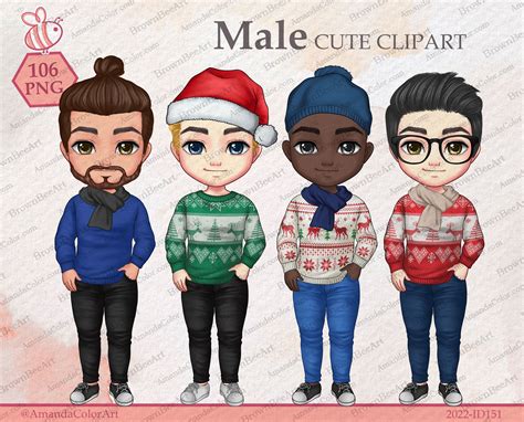 "Cute clipart Male clipart, Man clipart, Winter clipart, Christmas ...