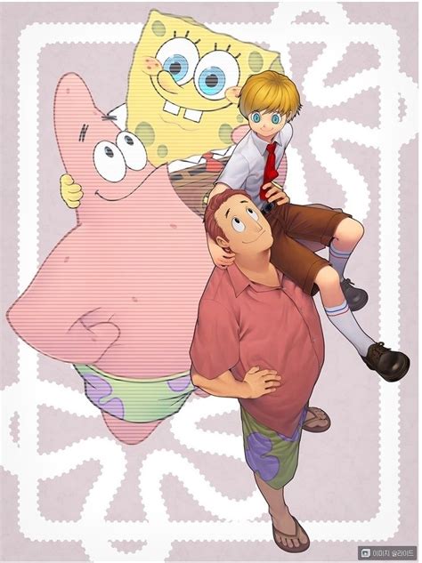 스폰지밥 뚱이 | Spongebob anime, Anime vs cartoon, Anime version