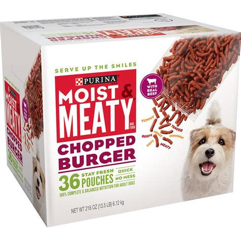 Purina Moist & Meaty Chopped Burger Dog Food 36 ct; 6 oz | Shipt