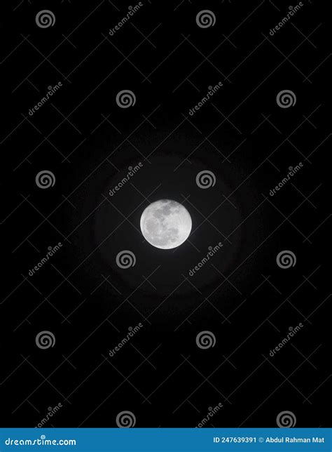 Potrait of a Full Moon in Dark Night Stock Image - Image of night ...