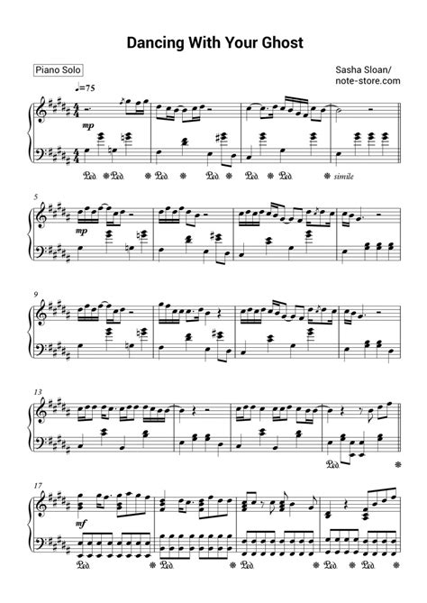 Sasha Sloan - Dancing With Your Ghost sheet music for piano download | Piano.Solo SKU PSO0018731 at