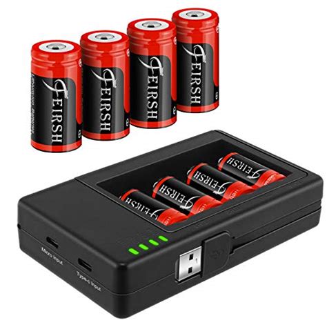 8 Pack CR123A Battery,QUICKHELP 3.7V 800mAh Arlo Rechargeable Batteries and Charger Compatible ...