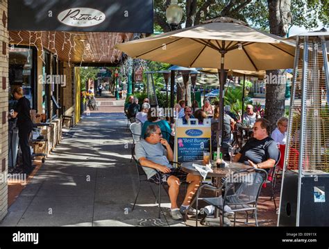 Restaurant on Main Street in historic downtown Sarasota, Gulf Coast, Florida, USA Stock Photo ...