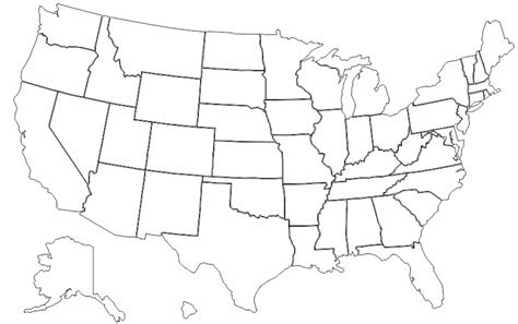 Usa Map With States Black And White | US States Map