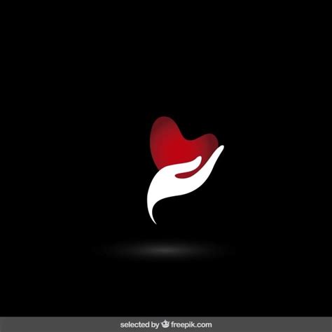 Logo with heart and hand Vector | Free Download