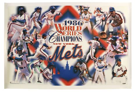 Lot Detail - 1986 New York Mets 25" x 37" World Series Champions Commemorative Poster