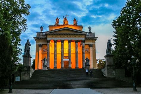 Catholic Basilica in the Evening in the City of Eger. Hungary Editorial ...