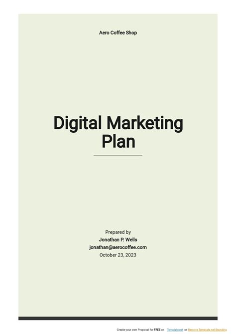 Digital Marketing Plan Template - Google Docs, Word, Apple Pages ...