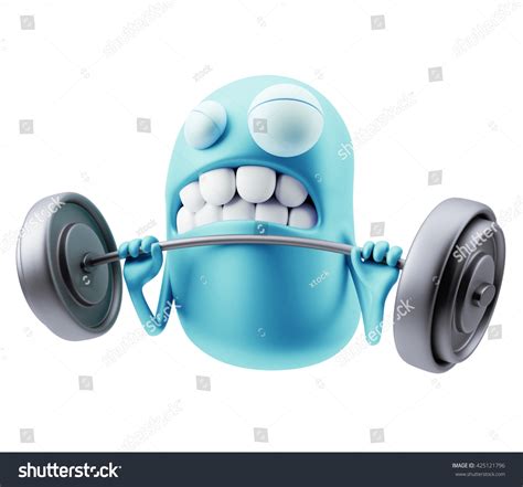 Strength Emoji Cartoon 3d Rendering Stock Illustration 425121796 | Shutterstock