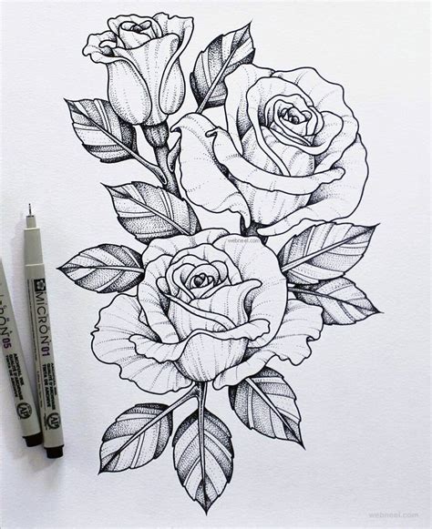 Two Roses Tattoo Outline