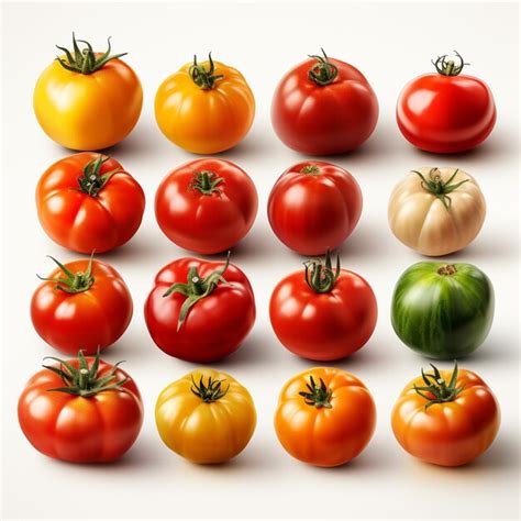 Premium Photo | Different Varieties of Tomatoes isolated on white ...