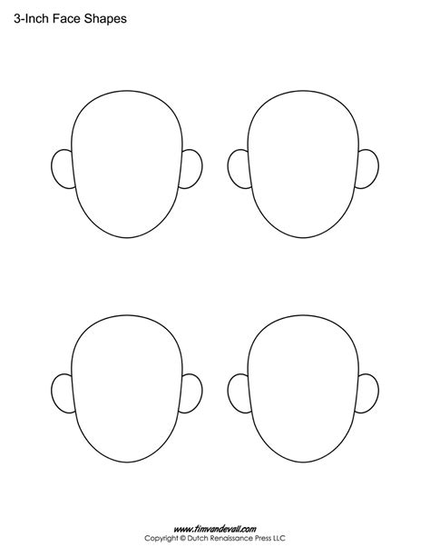 Blank Face Templates | Printable Face Shapes for Kids