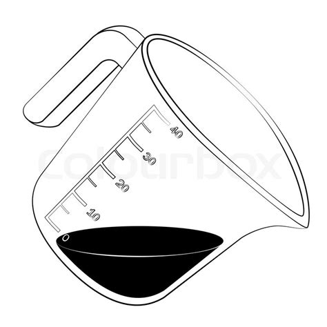 Black outline vector measuring cup on ... | Stock vector | Colourbox