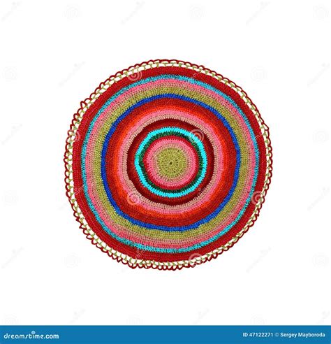 Knitted rug round stock image. Image of agriculture, retro - 47122271