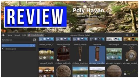 Poly Haven Asset Browser Add-On for Blender