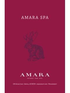 Amara Spa Menu / amara-spa-menu.pdf / PDF4PRO