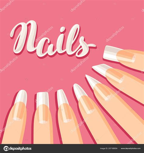 Acrylic nail shapes set. — Stock Vector © incomible #207189554