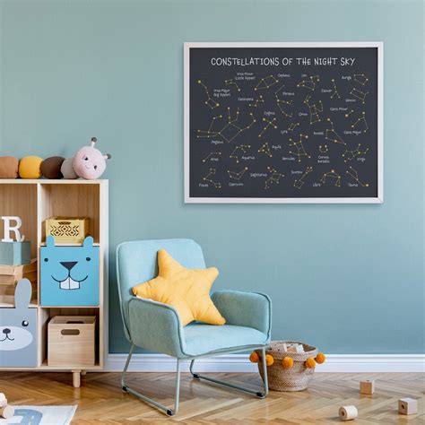 Constellation Poster, Star Map Print Outer Space Decor, Kids ...