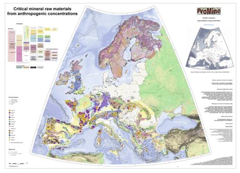 Geological map of Europe showing CRM occurences hosted by anthropogenic... | Download Scientific ...