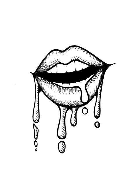 Dripping Lips (Print) by artshidai on DeviantArt