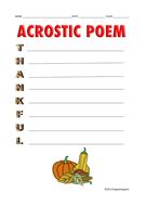 Acrostic Poem - Thankful. | Teaching Resources