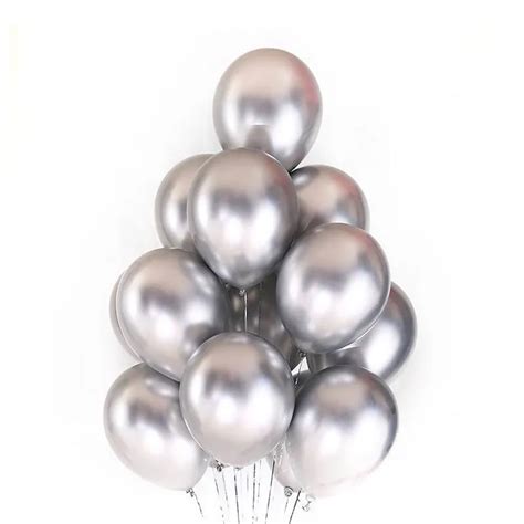 Online Silver Chrome Balloons 10 Pcs in UAE - Buy Any Flowers