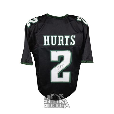 Jalen Hurts Autographed Philadelphia Custom Black Football Jersey - JSA COA | Steel City ...