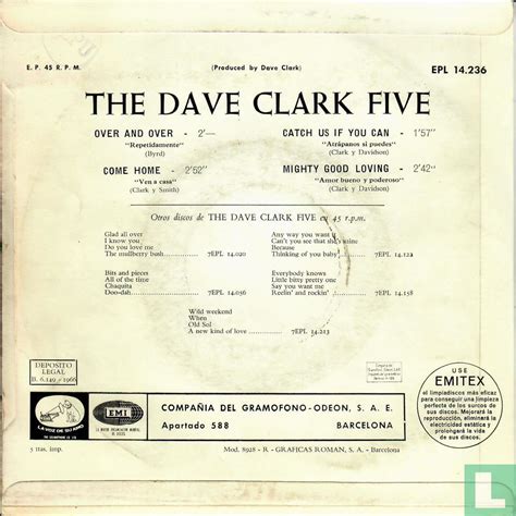 Catch Us if You Can EP EPL 14.236 (1966) - Dave Clark Five, The - LastDodo