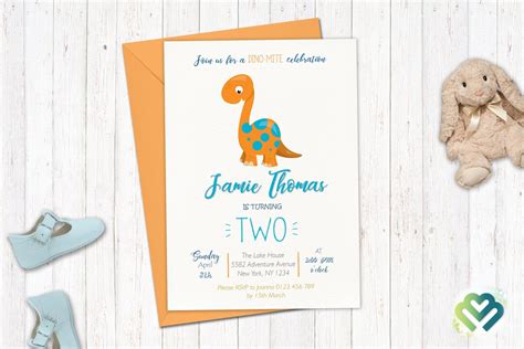 Boy's Birthday Invitation Dinosaur Birthday Invitation - Etsy