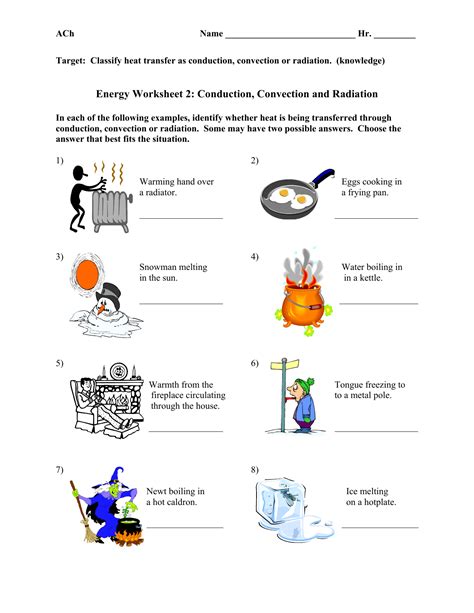 Energy Worksheet 2 Conduction Convection And Radiation - Printable Word Searches