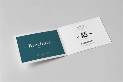 Bi-Fold A5 Horizontal Brochure Mock-up | Horizont