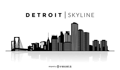 Detroit Skyline Silhouette Clip Art