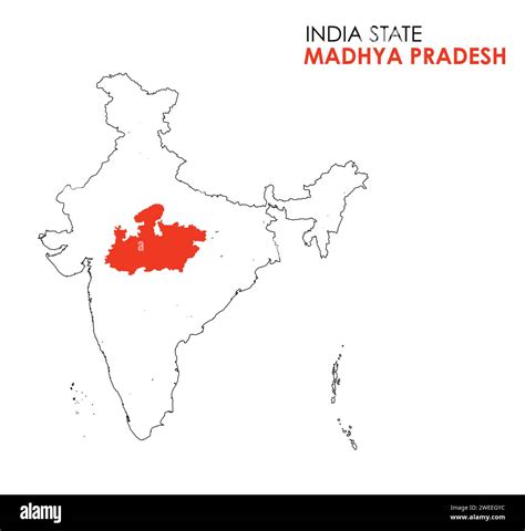 Madhya Pradesh map of Indian state. Madhya Pradesh map vector illustration. White background ...