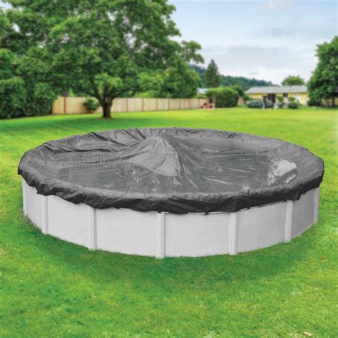 Robelle Ultimate 24 ft. Round Charcoal Solid Above Ground Winter Pool Cover-5124-4 - The Home Depot