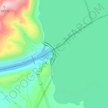 Gariep Dam topographic map, elevation, terrain