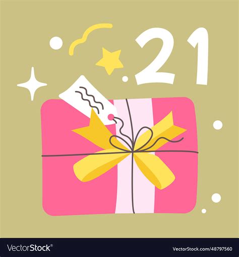 Christmas advent calendar 21 december Royalty Free Vector