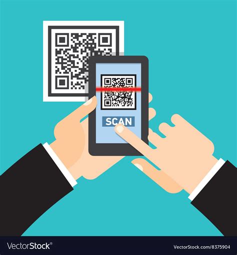 Scan QR code to Mobile Phone Royalty Free Vector Image