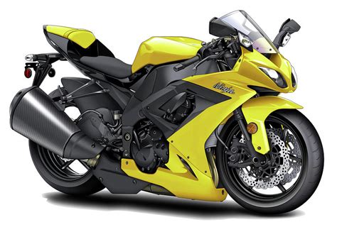 Kawasaki Ninja Yellow Motorcycle Digital Art by Maddmax - Pixels