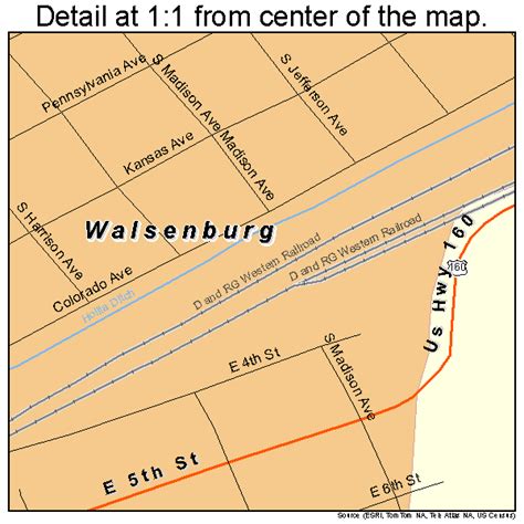 Walsenburg Colorado Street Map 0882350