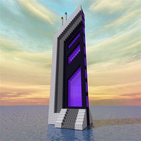 i made a futuristic nether portal : r/Minecraft