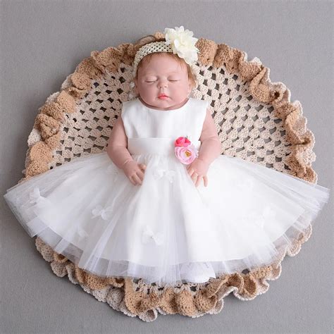 2019 White baby girls baptism dress Toddler Dress with Flowers White ...