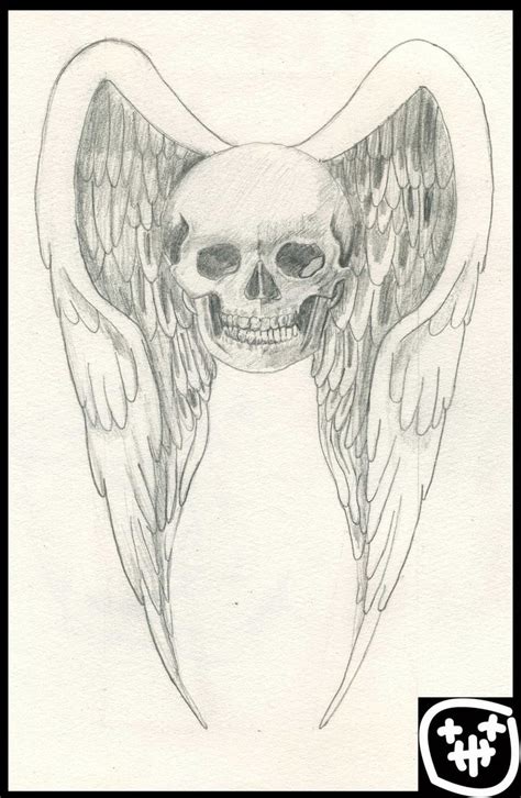 Skull With Wings Drawing at GetDrawings | Free download